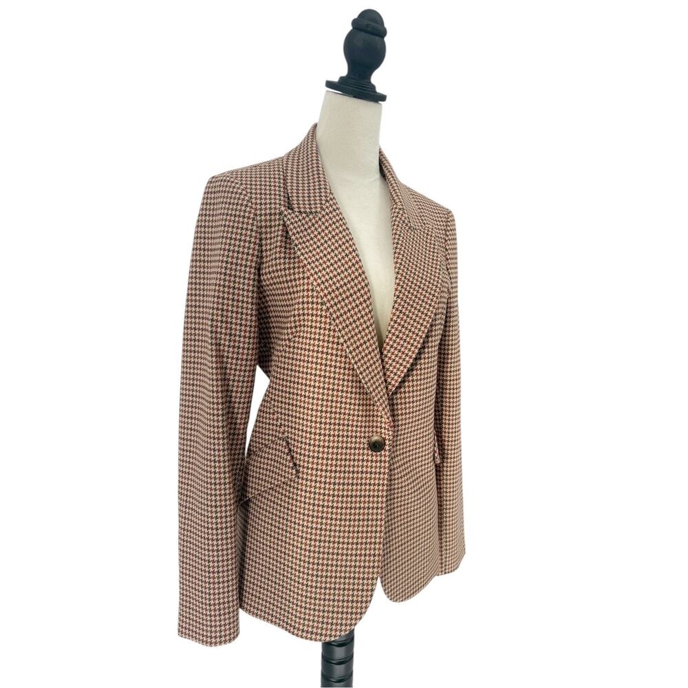 L'agence Chamberlain Tailored Blazer Tan Brown Preppy Plaid Jacket Size 8 NWT - Picture 9 of 15